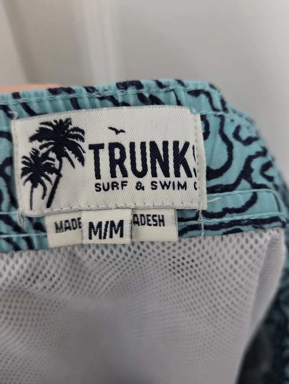 Trunk Surf & Swim Men Blue Abstract Print Swimming Trunks Shorts Size Medium